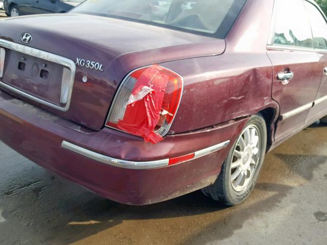 KMHFU45E24A326548 - 2004 HYUNDAI XG 350 MAROON photo 9