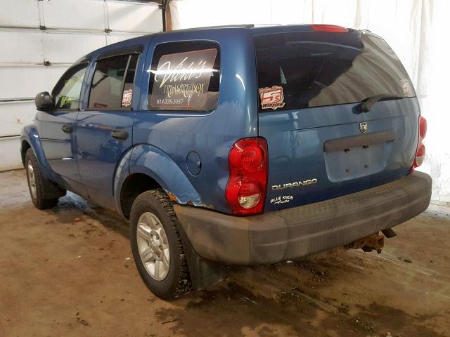 1D4HB38N75F558739 - 2005 DODGE DURANGO ST BLUE photo 3