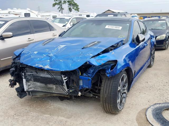 KNAE55LC0J6022540 - 2018 KIA STINGER GT BLUE photo 2