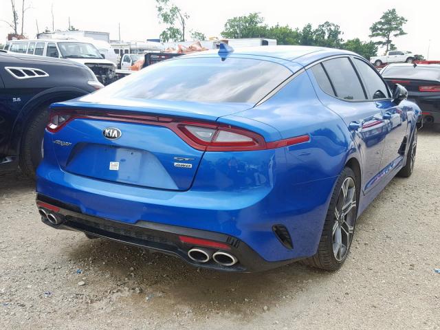 KNAE55LC0J6022540 - 2018 KIA STINGER GT BLUE photo 4