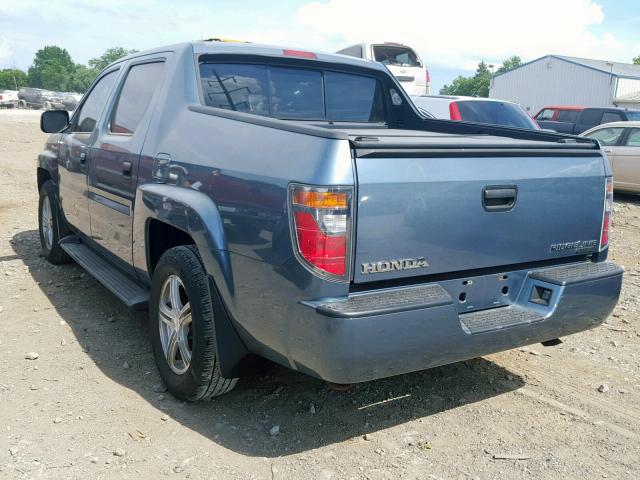 2HJYK16217H534847 - 2007 HONDA RIDGELINE BLUE photo 3