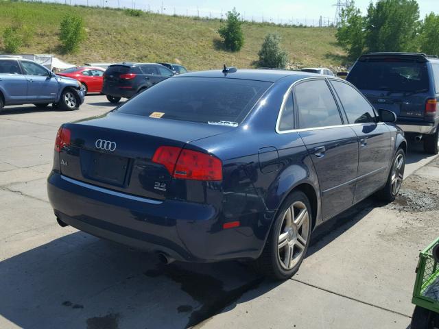 WAUDH78EX6A271358 - 2006 AUDI A4 3.2 QUA BLUE photo 4