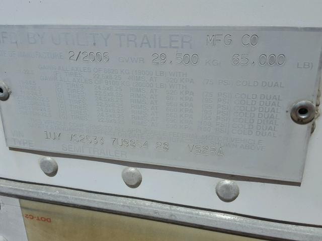 1UYVS25337U985428 - 2007 UTILITY TRAILER WHITE photo 10