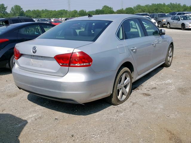 1VWBH7A36DC129834 - 2013 VOLKSWAGEN PASSAT SE SILVER photo 4