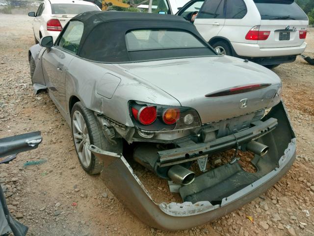 JHMAP21437S001427 - 2007 HONDA S2000 SILVER photo 3