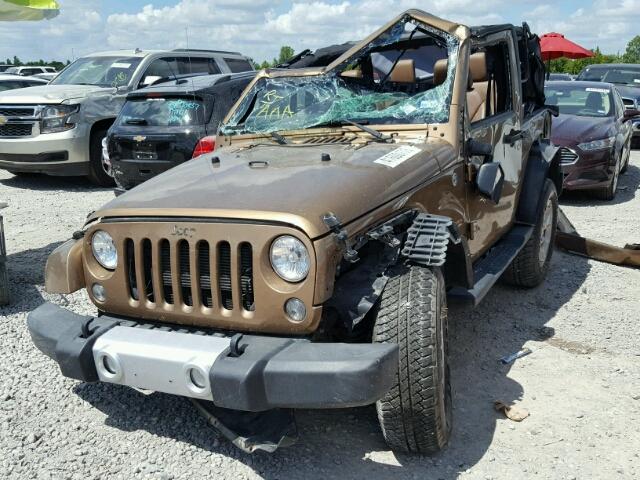 1C4AJWBG0FL594191 - 2015 JEEP WRANGLER S BROWN photo 2