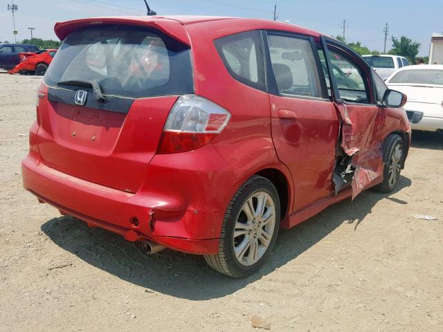 JHMGE8G43AC033239 - 2010 HONDA FIT SPORT RED photo 4