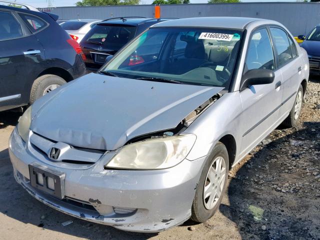 2HGES16355H584651 - 2005 HONDA CIVIC DX V SILVER photo 2