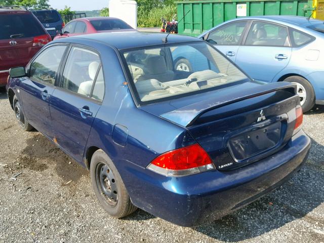 JA3AJ26E24U050802 - 2004 MITSUBISHI LANCER ES BLUE photo 3