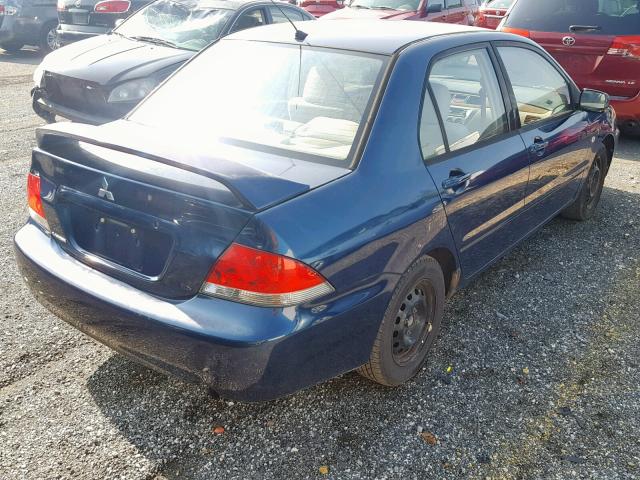 JA3AJ26E24U050802 - 2004 MITSUBISHI LANCER ES BLUE photo 4