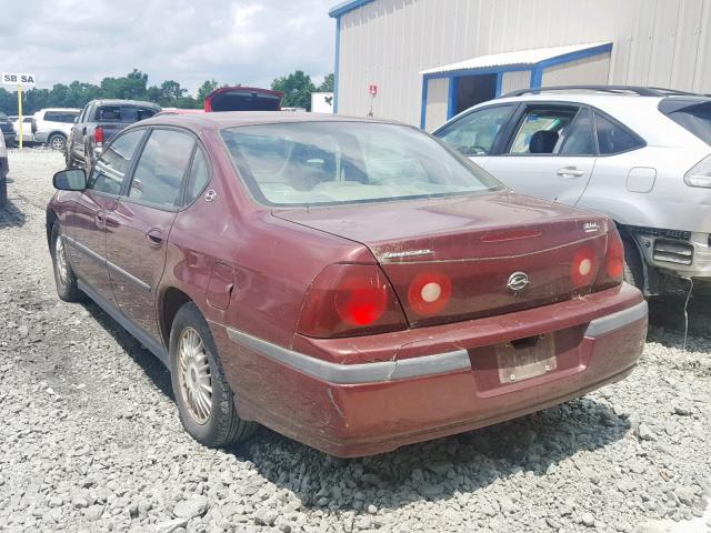 2G1WF55K6Y9143710 - 2000 CHEVROLET IMPALA BURGUNDY photo 3