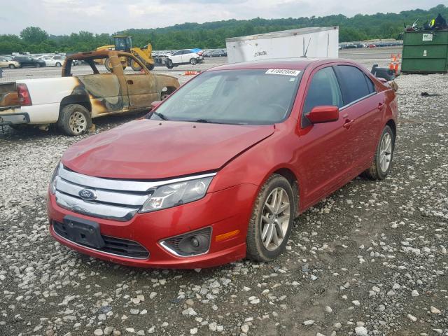 3FAHP0JA6BR210231 - 2011 FORD FUSION SEL RED photo 2
