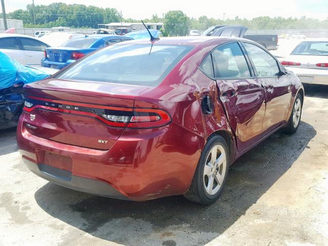 1C3CDFBB8FD237599 - 2015 DODGE DART SXT BURGUNDY photo 4