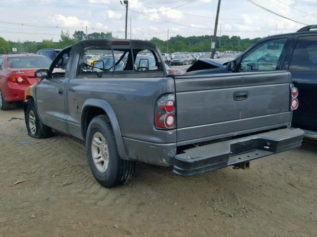 1B7FL16X62S713228 - 2002 DODGE DAKOTA BAS GRAY photo 3