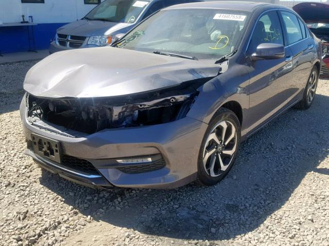 1HGCR2F83GA195142 - 2016 HONDA ACCORD EXL GRAY photo 2