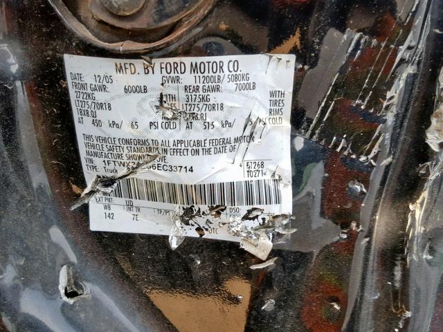 1FTWX31P96EC33714 - 2006 FORD F350 SRW S BLACK photo 10