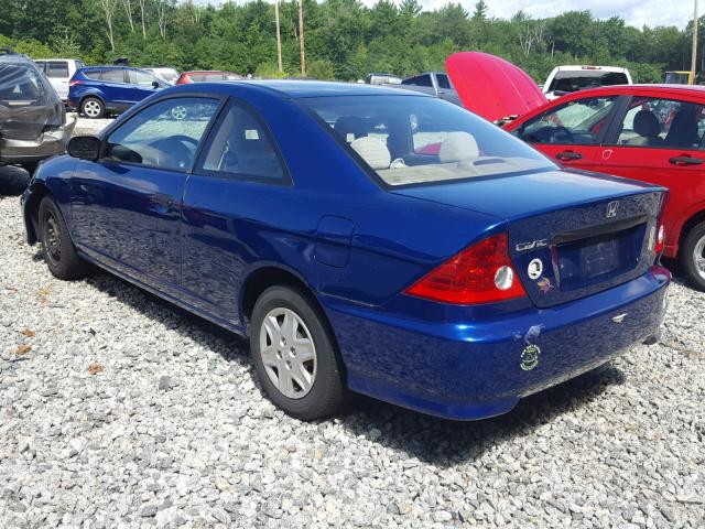 1HGEM21184L022749 - 2004 HONDA CIVIC DX V BLUE photo 3