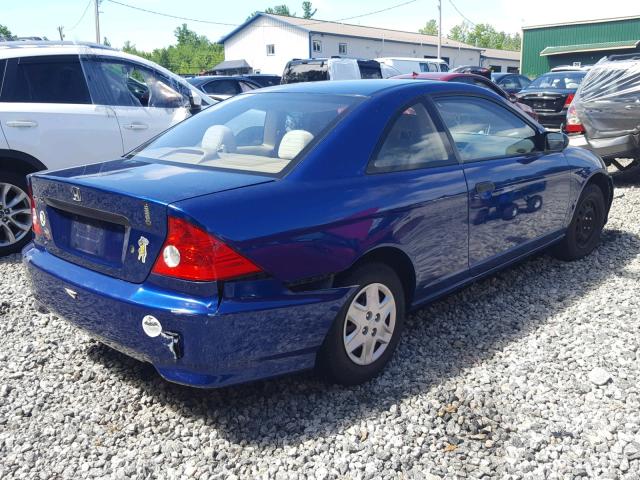 1HGEM21184L022749 - 2004 HONDA CIVIC DX V BLUE photo 4