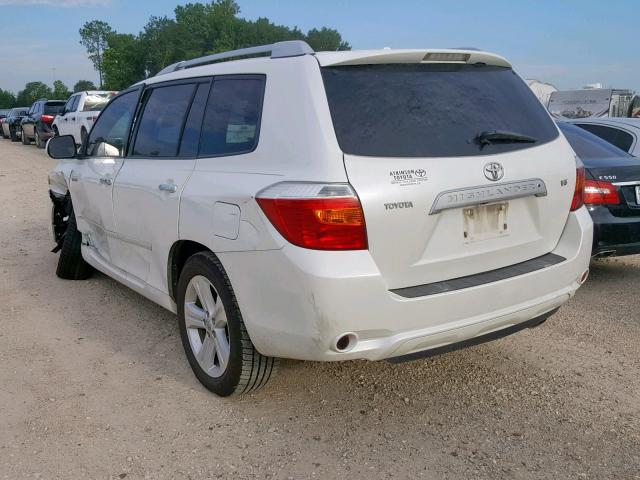 JTEDS42A092093690 - 2009 TOYOTA HIGHLANDER WHITE photo 3