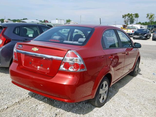 KL1TD5DE4BB198083 - 2011 CHEVROLET AVEO LS RED photo 4