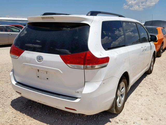 5TDKK3DC5CS192509 - 2012 TOYOTA SIENNA LE WHITE photo 4