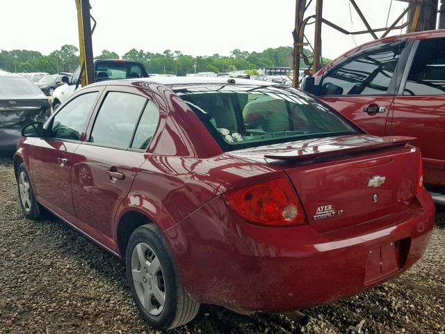 1G1AL58F787195642 - 2008 CHEVROLET COBALT LT MAROON photo 3