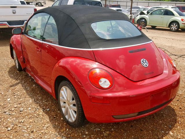 3VWRF31Y09M401213 - 2009 VOLKSWAGEN NEW BEETLE წითელი ფოტო 3