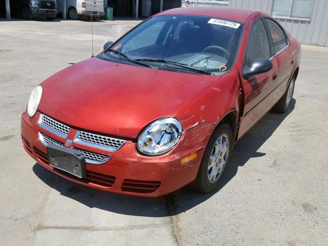 1B3ES56C35D285521 - 2005 DODGE NEON SXT BURGUNDY photo 2