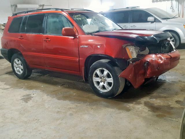 JTEHF21A630116601 - 2003 TOYOTA HIGHLANDER RED photo 1