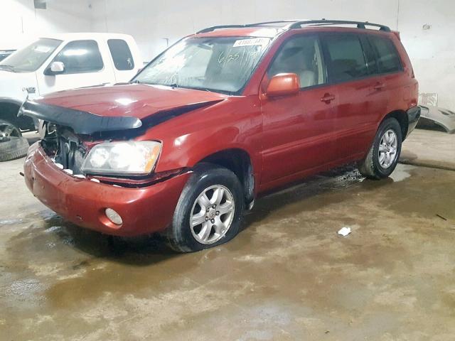 JTEHF21A630116601 - 2003 TOYOTA HIGHLANDER RED photo 2