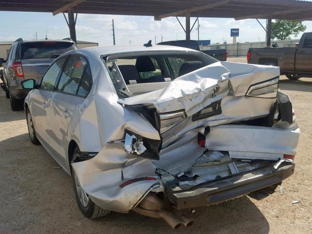 3VW2K7AJ4FM358059 - 2015 VOLKSWAGEN JETTA BASE SILVER photo 3