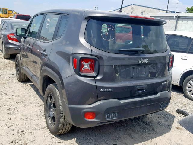 ZACCJBAB1JPH88076 - 2018 JEEP RENEGADE S ნაცრისფერი ფოტო 3