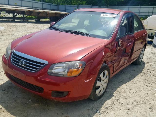 KNAFE222495648587 - 2009 KIA SPECTRA EX RED photo 2