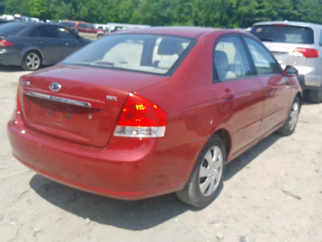 KNAFE222495648587 - 2009 KIA SPECTRA EX RED photo 4