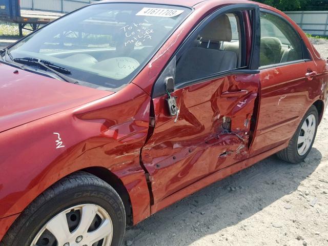 KNAFE222495648587 - 2009 KIA SPECTRA EX RED photo 9