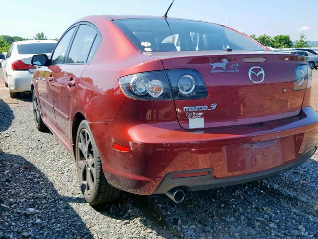 JM1BK324281117699 - 2008 MAZDA 3 S BURGUNDY photo 3