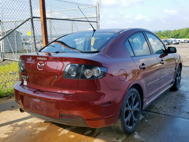 JM1BK324281117699 - 2008 MAZDA 3 S BURGUNDY photo 4