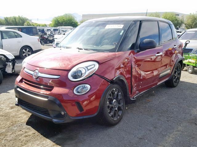 ZFBCFADH4HZ039671 - 2017 FIAT 500L TREKK MAROON photo 2