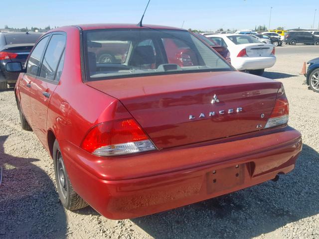 JA3AJ26E33U010081 - 2003 MITSUBISHI LANCER ES RED photo 3