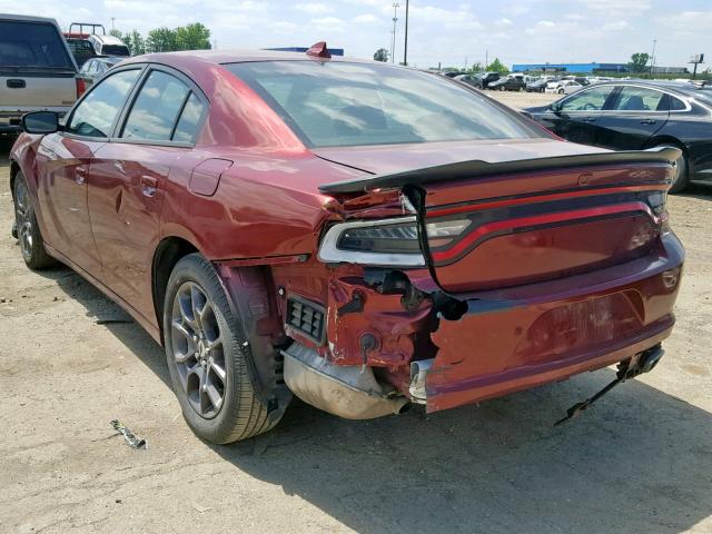 2C3CDXJG9JH198116 - 2018 DODGE CHARGER GT RED photo 3