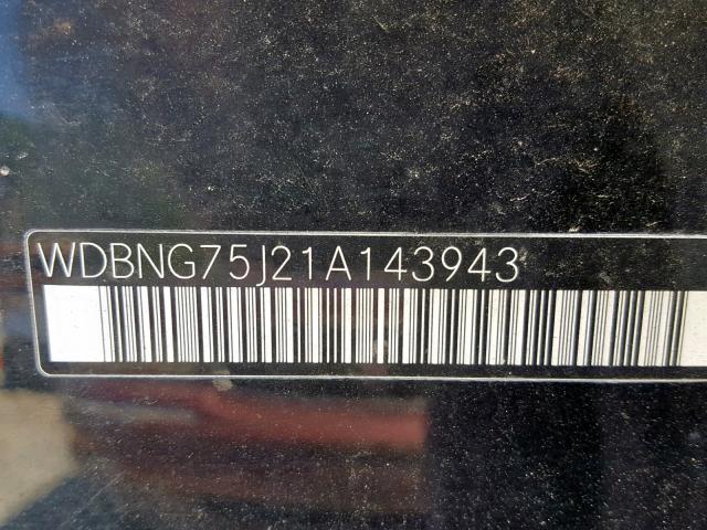 WDBNG75J21A143943 - 2001 MERCEDES-BENZ S 500 BLACK photo 10