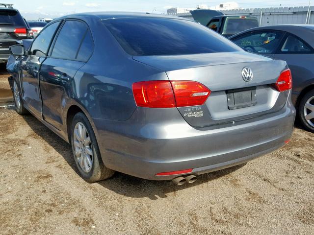 3VW2K7AJ1BM053158 - 2011 VOLKSWAGEN JETTA BASE GRAY photo 3