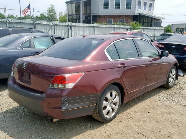 1HGCP2F86AA014922 - 2010 HONDA ACCORD EXL BURGUNDY photo 4