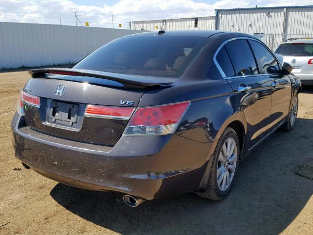 1HGCP3F88BA005159 - 2011 HONDA ACCORD EXL BROWN photo 4