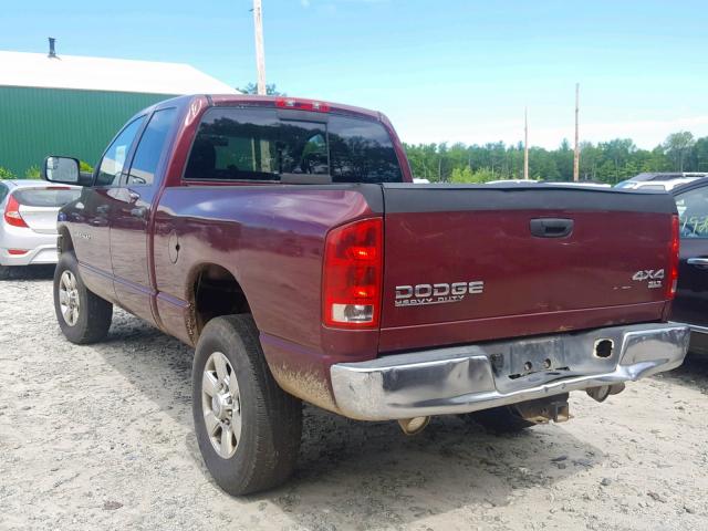 3D7KU28D93G785690 - 2003 DODGE RAM 2500 S მუქწითელი ფოტო 3