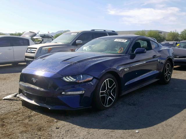 1FA6P8CF5K5109053 - 2019 FORD MUSTANG GT BLUE photo 2