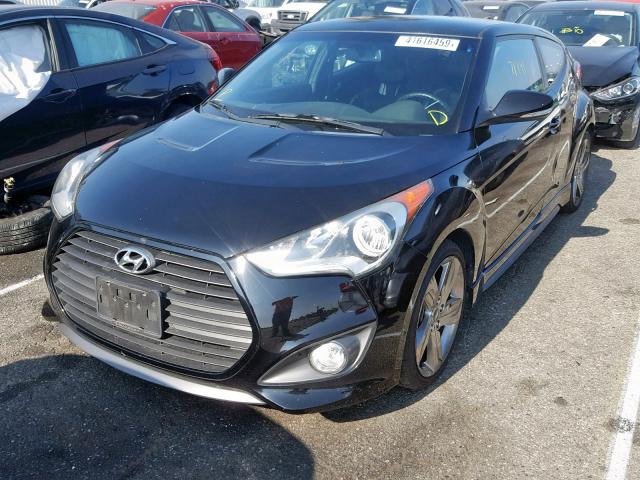 KMHTC6AE1DU147584 - 2013 HYUNDAI VELOSTER T BLACK photo 2