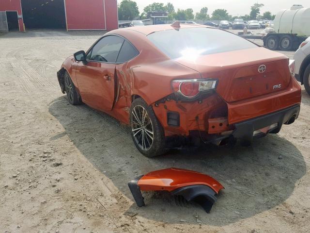 JF1ZNAA14G9701917 - 2016 TOYOTA SCION FR-S ORANGE photo 3