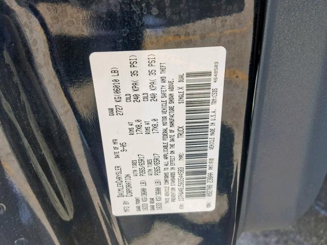 1D7HW48J56S544583 - 2006 DODGE DAKOTA QUA BLACK photo 10