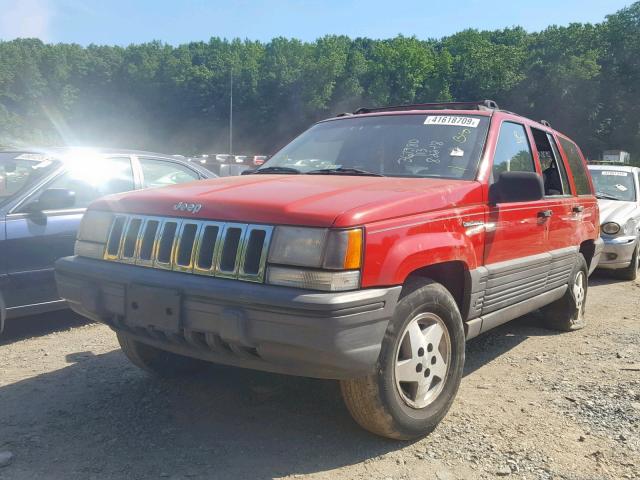 1J4GZ58SXSC770239 - 1995 JEEP GRAND CHER RED photo 2